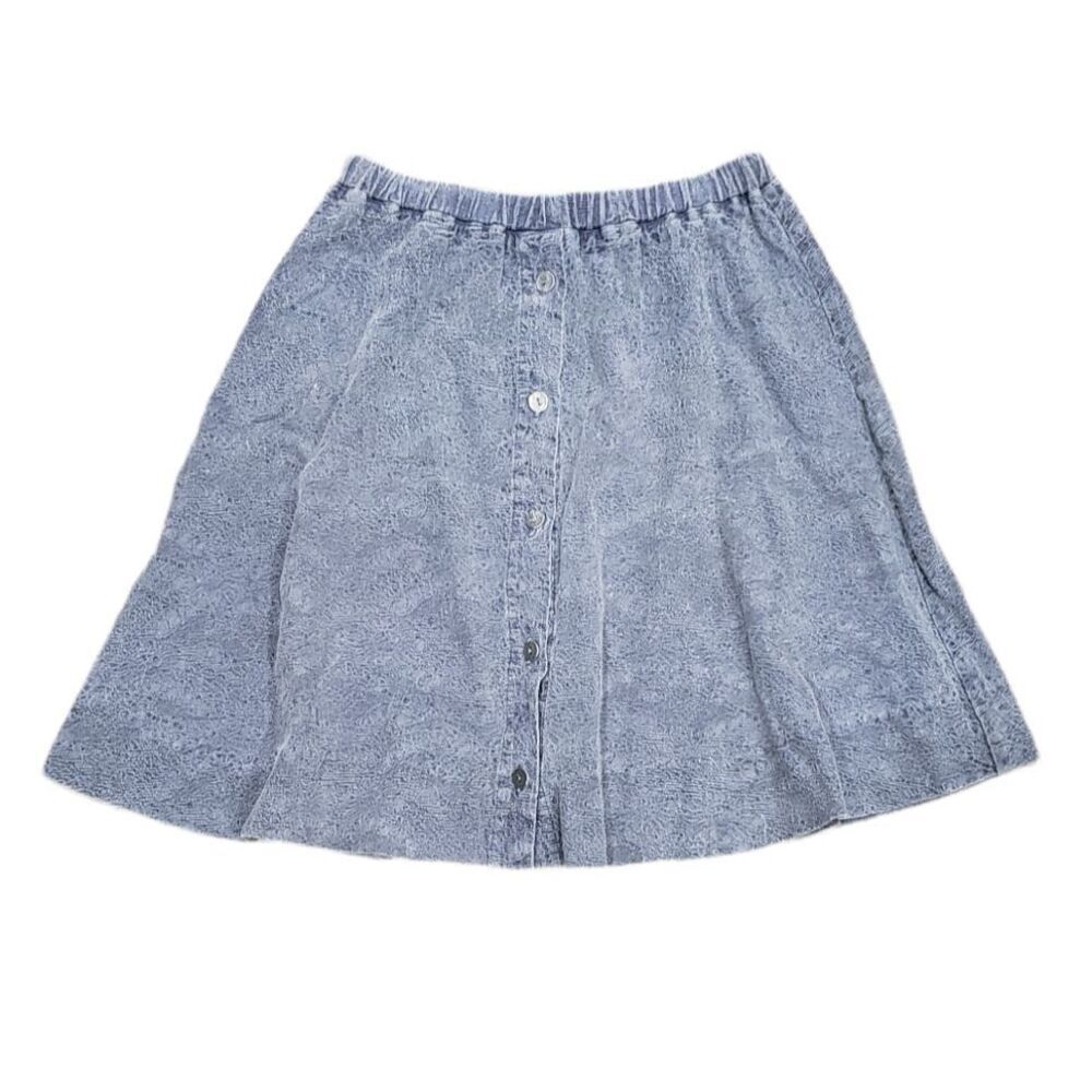 Nannette Keller Gray Button Detail Textured A-line Skirt S